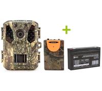 OXE Gepard II piège photo, détecteur de chasse, batterie externe 6V/7Ah et câble d'alimentation + carte SD 32GB, 6 batteries et livraison E !