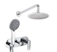Oxen 423351 Robinet mitigeur encastrable SAR. Sortie murale. Comprend : pulvérisateur extra plat, support, flexible et bras de douche encastrable avec finition ronde en chrome brillant.