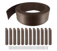 Oxeo Bordurette de Jardin Semi Rigide Marron 12 mètres - Hauteur 14cm - Flexible - Bordure de Gazon avec 12 piquets de Fixation