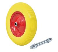 Oxeo Roue de brouette increvable avec 1 axe 20mm - diamètre 385mm - Charge Max 150 kg - Jante Acier