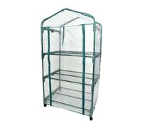 Oxeo Serre de Jardin 3 étages avec bâche Transparente 69x49x125cm en PVC - Porte Enroulable - pour cultiver Plantes, légumes, Fruits