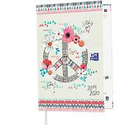 OXFORD - 1 Agenda Journalier Août 2019 à Juillet 2020 - BOHO CHIC PEACE SYMBOL - 12 x 17 cm