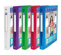Classeur Oxford polyvision a4 dos 30mm 4 anneaux ronds couverture polypro translucide coloris assortis
