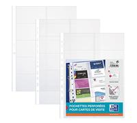 Oxford 10 Pochettes perforées A4 pour Carte de visite et Carte Collector Pokémon en PVC Transparent
