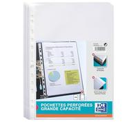 Oxford Pochettes transparentes perforées A4 grande capacité polypropylène 9/100e - Sachet de 10
