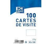OXFORD 100 Cartes de visite - 12,8 cm x 8,2 cm x 2,8 cm - Blanc