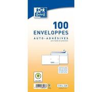 Oxford 100 Enveloppes Auto-Adhésives Pre-Casées - 22 Cm X 11 Cm X 4 Cm