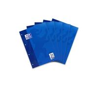 Oxford 100050343 Lot de 5 bloc-notes Qualité Optic Paper Lignes simples Réglure 21 50 feuilles 90 g/m² Bleu foncé A4