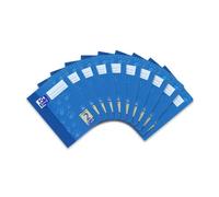 Oxford 100050376 Lot de 10 cahiers d'école A5 Linéature 2 en papier Optik Paper 90 g/m² Bleu 32 feuilles