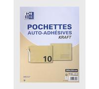 Oxford 100100022 Enveloppe auto-adhésive 260x330 90Gx10 Kraft blond