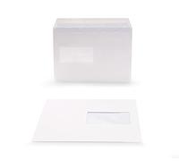 Oxford 100100867 Boîte de 500 Enveloppes auto-adhésives 162 x 229 mm avec fenêtre 45 x 100 mm Blanc