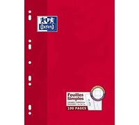 Feuillets mobiles 100 pages seyès format A4 21 x 29,7 cm Oxford - perforées