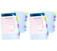 OXFORD 12 Pochettes Perforées Intercalaires à Onglets Colorés A4XL Polypro Lisse Epaisseur 8/100ème Incolore (Lot de 2)