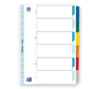 OXFORD 20 Lots d'Intercalaires Neutres A4 6 Positions Carte Epaisseur 170g Blanc