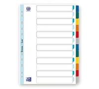 OXFORD 20 Lots d'Intercalaires Neutres A4XL 12 Positions Carte Epaisseur 170g Blanc