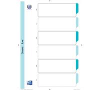 OXFORD 20 Lots d'Intercalaires Neutres A4XL 6 Positions Carte Epaisseur 170g Blanc