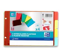 OXFORD 25 Lots d'Intercalaires A6 Paysage 4 Positions PVC Translucide Epaisseur 14/100ème Coloris Assortis