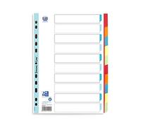 Oxford 400034720 Strong-Line Lot de 25 intercalaires en carton pour format A4 1-10 10 pièces A4 renforcé avec film plastique Rouge/orange/bleu/jaune/vert