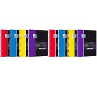 Oxford 400037408 ProjectBook Cahier à Spirales Format A4+ 200 Pages Grands Carreaux Seyès Couverture Polypro Couleur Aléatoire, 235 x 300 (Lot de 2)