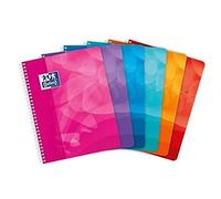 Cahier Oxford Lagoon 17x22cm grands carreaux Seyès 100 pages reliure spirale couverture polypro coloris assortis