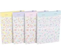 Oxford 400094827 A6 Flowers Agrafe Bloc Carte, 80 Feuilles, 10.5cm x 14.8cm