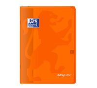 Oxford 400100012 EasyBook Cahier agrafé A4 96 pages 90 g grands carreaux seyès Orange