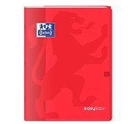 Oxford 400100049 EasyBook Cahier agrafé 24 x 32 cm 96 pages 90 g grands carreaux seyès Rouge