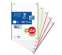 Oxford - 400148310 - Feuilles quadrillees A4 de rechange . 100 + 20 feuilles. Quadrillage 5 x 5. Bande 5 couleurs VIVOS ()