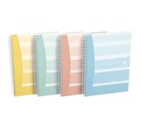 Oxford 400154312 Lot de 5 carnets à spirale B5 à carreaux GO Iconic Couverture souple 60 feuilles 4 couleurs
