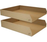 Oxford 400177865 Ensemble de corbeilles à courrier Oxford "Savana", DIN A4+, en carton, naturel