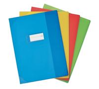 OXFORD 50 Protège-Cahiers A4 avec Rabat Marque-Page Strong Line PVC Translucide 15/100ème Coloris Assortis