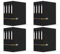 Oxford ActiveFile Classeur 4 Anneaux Dos 40 mm Format A4+ Couverture Carte Pelliculée Couleur Aléatoire (Lot de 4)