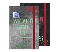 Oxford Agenda scolaire 2021/2022 Never Give Up - 1 semaine sur 2 pages - 64 feuilles - 12 x 18 cm - Motif aléatoire noir ou gris 100740471