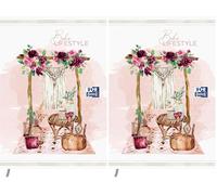 Oxford - Agenda Scolaire 2025-2026 - Boho Chic 12x18cm 1 jour par page 352 pages Lifestyle (Lot de 2)