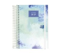 Oxford Aura Agenda 2026/2027, 1 jour par page, couverture extra rigide, 12 x 18 cm, espagnol, couleur bleue