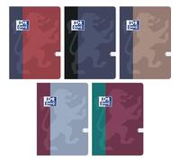Oxford B-You Carnet de notes à couverture souple B5 à carreaux avec marge, 96 feuilles, Premium Optik Paper+, carnet flexible avec film doux au toucher, design color blocking, agrafée au fil, pour