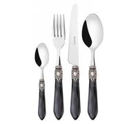 OXFORD Bague argent vieilli, service de couverts 24 pièces, coffret compact, Casa Bugatti