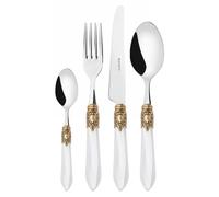 OXFORD Bague dorée, service de couverts 24 pièces, coffret compact, Casa Bugatti