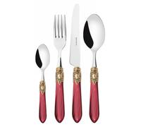 OXFORD Bague dorée, service de couverts 24 pièces, coffret en bois wengé, Casa Bugatti