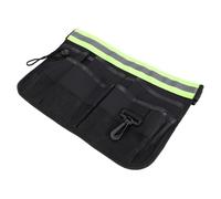 Oxford Banane Ceinture Noir Multifonction à Outils en Tissu avec Réglable | Bandes Réfléchissantes, Poches Multiples Verticales, Organisation Pratique, pour Ouvriers du Bâtiment et Menuisiers