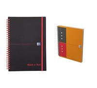 Oxford Black n' Red Cahier à Spirale 14,8x21 cm 140 Pages Lignées A5 Noir & Cahier International Notebook A5+ Ligné 6mm 160 Pages Reliure Intégrale Couverture Carte Orange