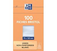 Etui de 100 fiches non lignées Oxford Bristol 7,5 x 12,5 cm G