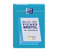 OXFORD Bloc de 30 fiches bristol 105X148 non perforées Q5/5 bleu