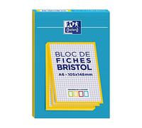 OXFORD Bloc de 30 fiches bristol 105X148 non perforées Q5/5 jaune