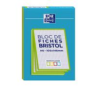 OXFORD Bloc de 30 fiches bristol 105X148 non perforées Q5/5 vert