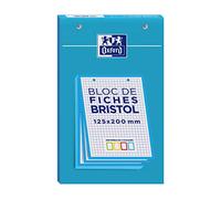 OXFORD Bloc de 30 fiches bristol 125X200 perforées Q5/5 bleu