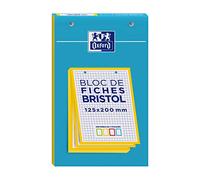 OXFORD Lot de 3 Blocs de 30 fiches bristol 125X200 perforées Q5/5 jaune