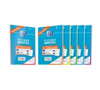 Oxford Bloc De 30 Fiches Bristol Perforées 2.0 A5 Q5/5 Bordure Couleur Assorti