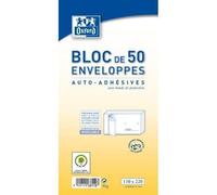 OXFORD Bloc de 50 enveloppes pré-casées auto-adhésives - 22 cm x 11 cm x 2 cm - 80g