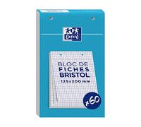 Fiche bristol non perforées 5 x 5 blanc Oxford - Bloc de 60